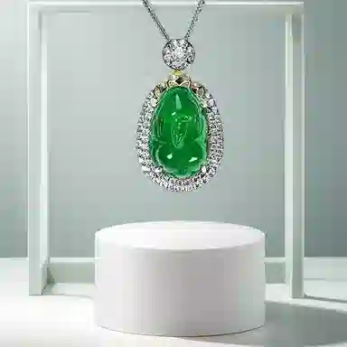 七小匠 新中式 设计感 温婉典雅 招财貔貅 玉髓 玉石项链 女款