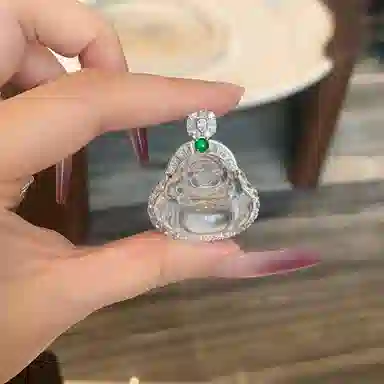七小匠 新中式 弥勒佛佛公 轻奢时尚 优雅小众设计 复古高级感 玉髓 吊坠 女款