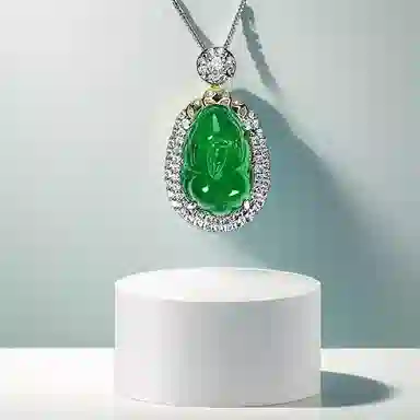 七小匠 新中式 设计感 温婉典雅 招财貔貅 玉髓 玉石项链 女款