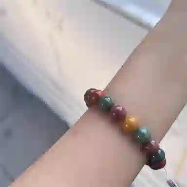 七小匠 阿拉善圆珠 马卡龙系七彩 水晶玛瑙 玉石手串 男女同款情侣款 玛瑙