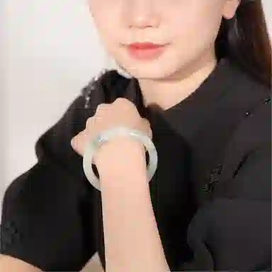 七小匠 清冷感 国潮风 复古 新中式汉服旗袍 百搭 青山黛 贵妃镯 玉髓 玉石手镯 女款