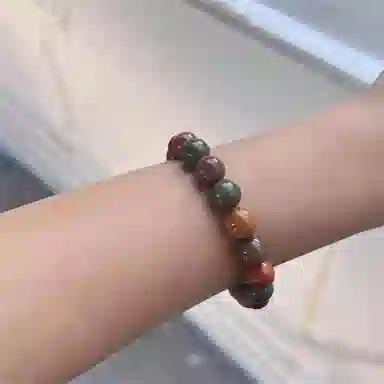 七小匠 阿拉善圆珠 马卡龙系七彩 水晶玛瑙 玉石手串 男女同款情侣款 玛瑙