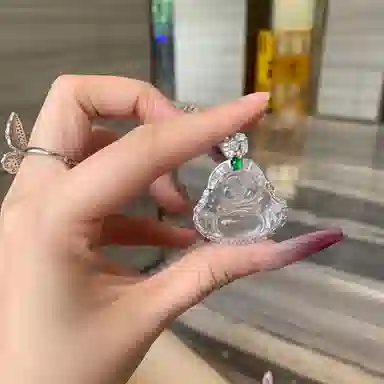 七小匠 新中式 弥勒佛佛公 轻奢时尚 优雅小众设计 复古高级感 玉髓 吊坠 女款