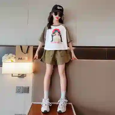 大童 蓝精灵 简约舒适宽松休闲运动套装 白色