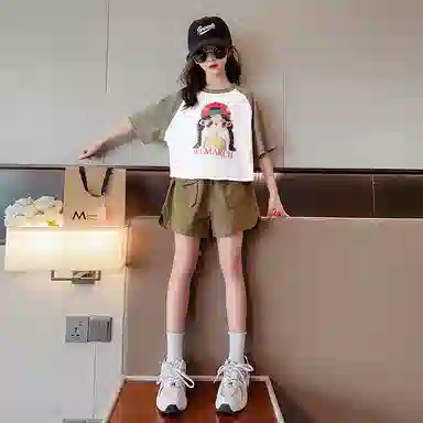 大童 蓝精灵 简约舒适宽松休闲运动套装 白色