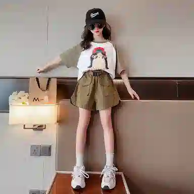 大童 蓝精灵 简约舒适宽松休闲运动套装 白色