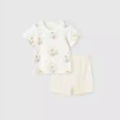 童泰婴儿套装莫代尔棉夏季薄款男女宝宝衣服短袖上衣家居内衣短裤