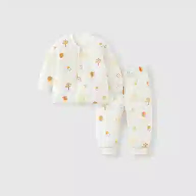 童泰宝宝套装秋冬季纯棉婴儿衣服男童女童上衣裤子夹棉家居内衣