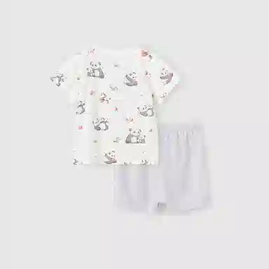 童泰婴儿套装莫代尔棉夏季薄款男女宝宝衣服短袖上衣家居内衣短裤