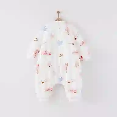 婴儿睡袋冬季宝宝夹棉睡衣分腿连体衣加厚防惊跳防踢被