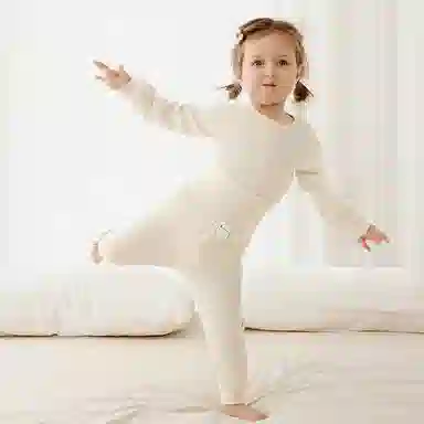 童泰宝宝内衣套装春秋季男童女童家居服上衣高腰裤子儿童睡衣坑条