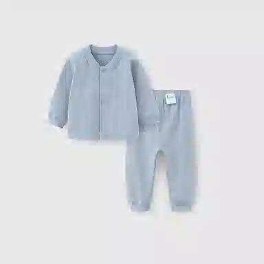 童泰婴儿套装春秋季纯棉男女宝宝立领上衣裤子家居服睡衣睡裤提花