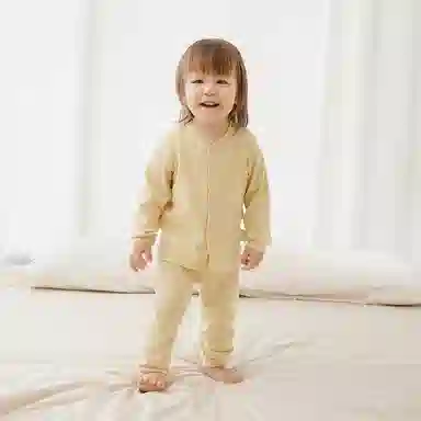 童泰婴儿套装春秋季纯棉男女宝宝立领上衣裤子家居服睡衣睡裤提花