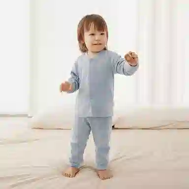 童泰婴儿套装春秋季纯棉男女宝宝立领上衣裤子家居服睡衣睡裤提花