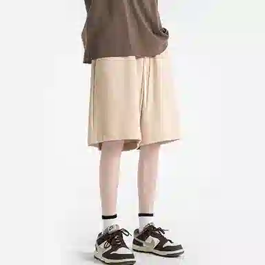 行更远 美式复古简约纯色华夫格沙滩裤篮球运动速干透气松弛感日常通勤宽松百搭舒适基础款休闲短裤 男女同款