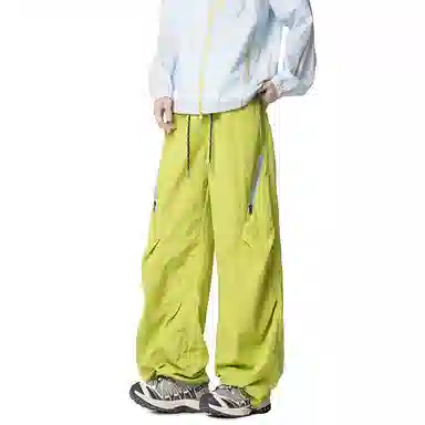 行更远 美式褶皱口袋防泼水速干裤小众设计感痞帅山系户外登山徒步露营骑行运动宽松百搭舒适机能风休闲伞兵工装裤 男女同款