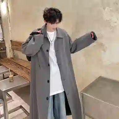 多风格纯色休闲百搭通勤风服饰风衣 男女同款