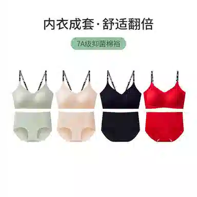 品彩 时尚无钢圈聚拢舒适透气内衣裤套装 女款