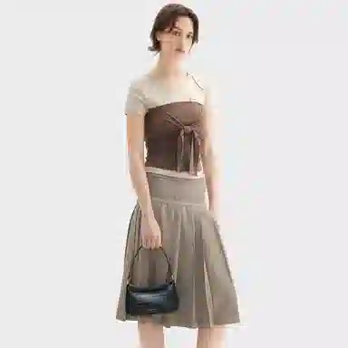 Charles & Keith Cream Croco