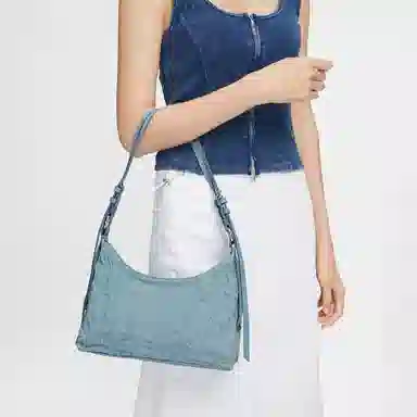 Charles & Keith Denim Blue Shoulder Bag