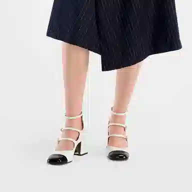 CHARLESKEITH ck PU 6.2cm WhiteBlack Patent