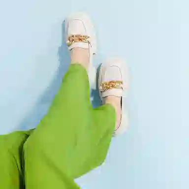 CHARLES&KEITH Chain Platform Loafers Black