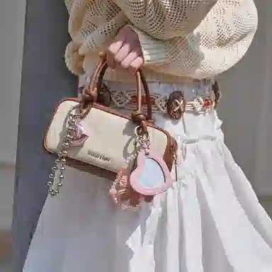 CHARLES&KEITH Canvas Knot Boston Bag Taupe