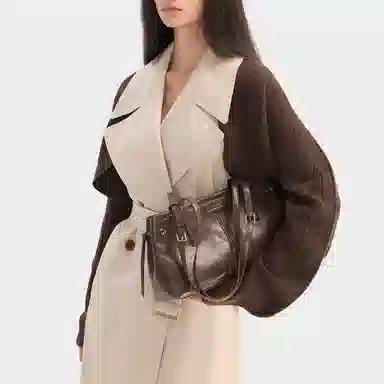 CHARLES&KEITH Distressed Coffee Knot Shoulder Bag Medium