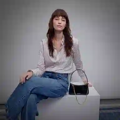 Charles & Keith Cream Croco