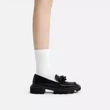 CHARLES&KEITH Chain Platform Loafers Black