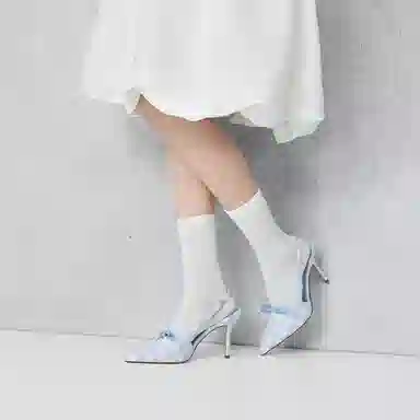 CHARLES&KEITH Satin Bow Pointed Toe Heels