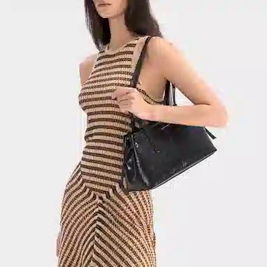 CHARLES&KEITH Distressed Coffee Knot Shoulder Bag Medium