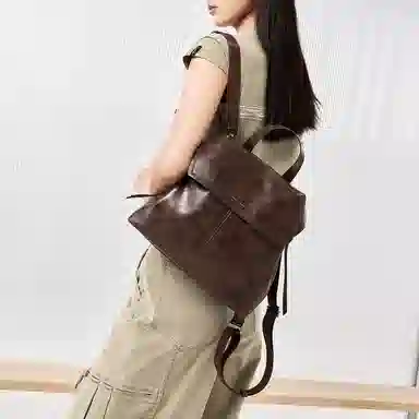 CHARLES&KEITH Knot PU Backpack Medium Coffee Black