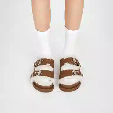 CHARLESKEITH ck EVA 3.5cm BrownSilverBeige