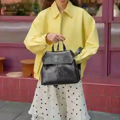 CHARLES&KEITH Knot PU Backpack Medium Coffee Black