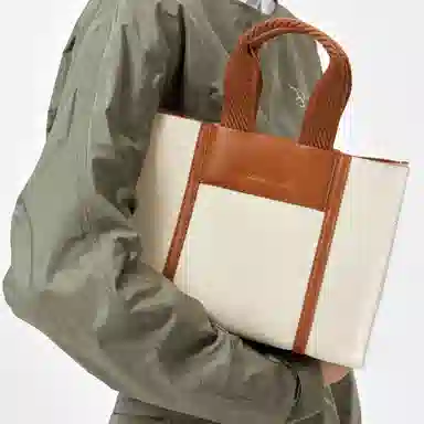 CHARLESKEITH PU Tote CognacBeigeBlack