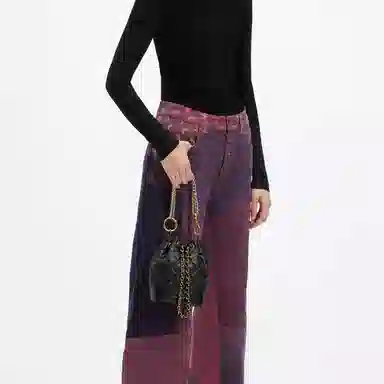 Charles & Keith Quilted Chain Shoulder Bag Black/Ivory