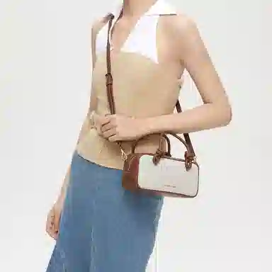 CHARLES&KEITH Canvas Knot Boston Bag Taupe