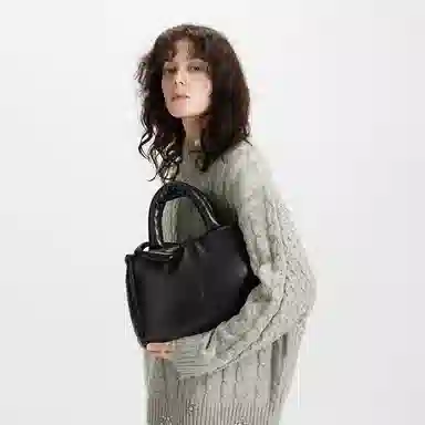 CHARLES&KEITH Noir Dark Brown Medium PU Shoulder Bag