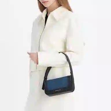 CHARLES&KEITH Mini Crossbody Denim Blue Tan