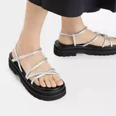 CHARLESKEITH ck EVAPU 4.1cm SilverBeigeBlack