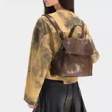 CHARLES&KEITH Knot PU Backpack Medium Coffee Black