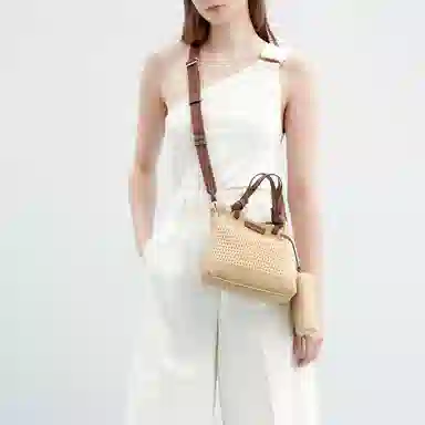 CHARLESKEITH PU ckTote WhiteMultiSand