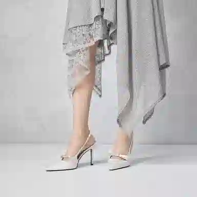 CHARLES&KEITH Satin Bow Pointed Toe Heels