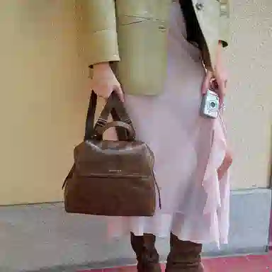 CHARLES&KEITH Knot PU Backpack Medium Coffee Black