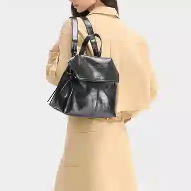 CHARLES&KEITH Knot PU Backpack Medium Coffee Black