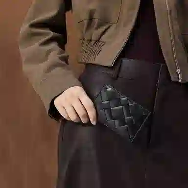 CHARLES&KEITH Soft Woven Card Holder Cotton Candy Pink Black