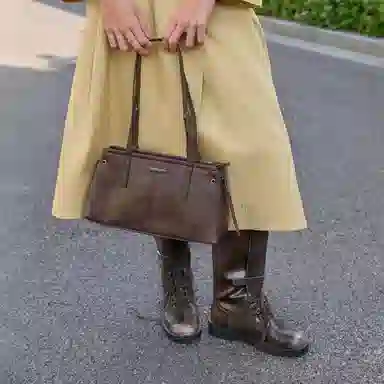 CHARLES&KEITH Distressed Coffee Knot Shoulder Bag Medium