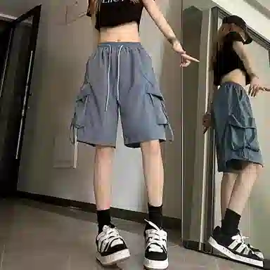 木清清 外穿阔腿休闲显瘦速干工装裤五分运动短裤 女款