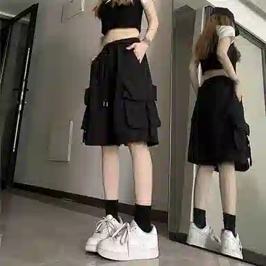 木清清 外穿阔腿休闲显瘦速干工装裤五分运动短裤 女款